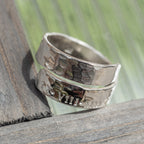 Mens Roman Numerals .925 Sterling Silver adjustable wrap ring