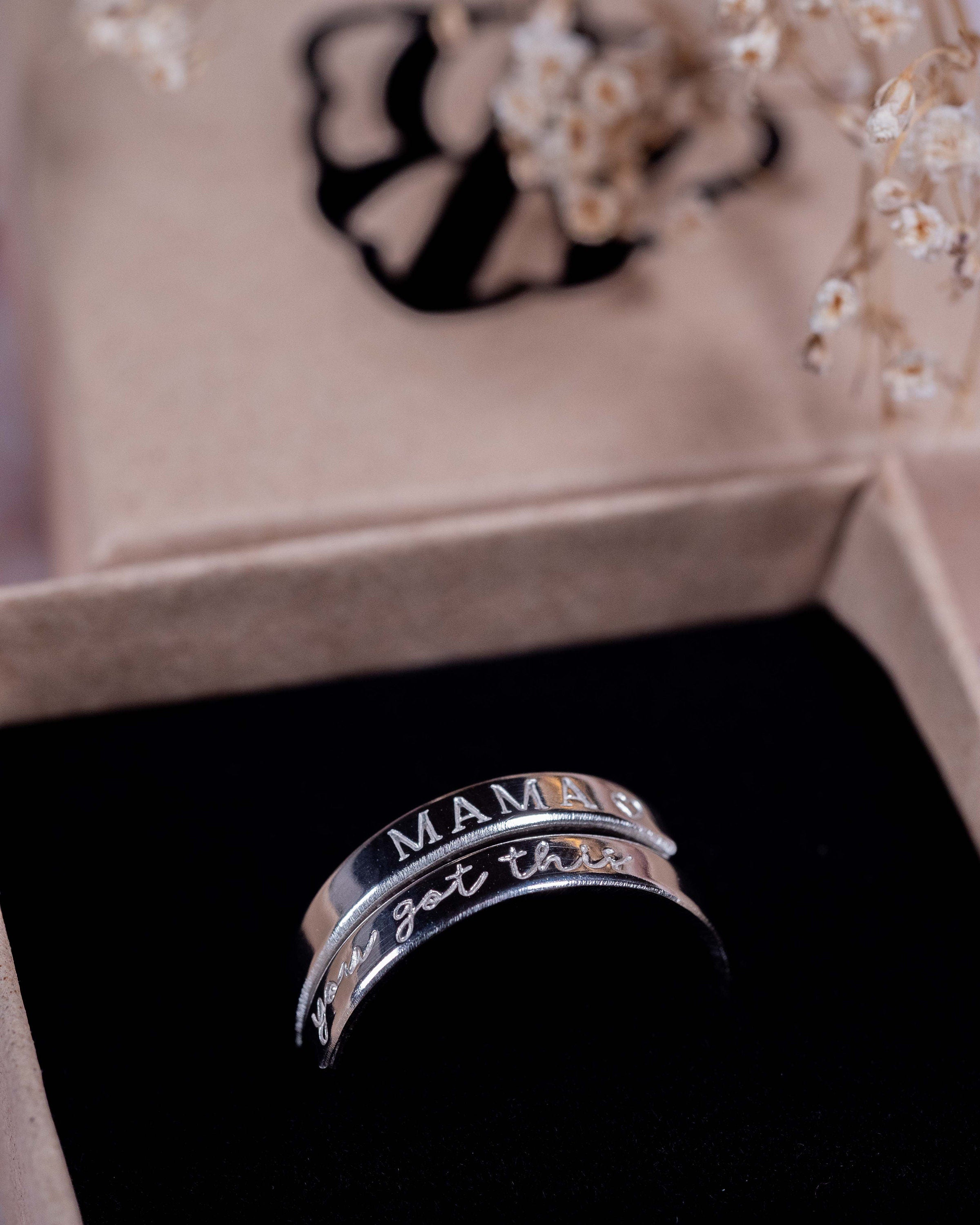 Mama You Got This Sterling Silver Adjustable Wrap Ring