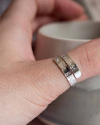 Focus on the good. Sterling Silver adjustable wrap ring
