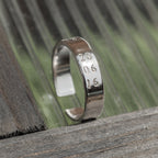 Mens Dates .925 Sterling Silver adjustable open ring