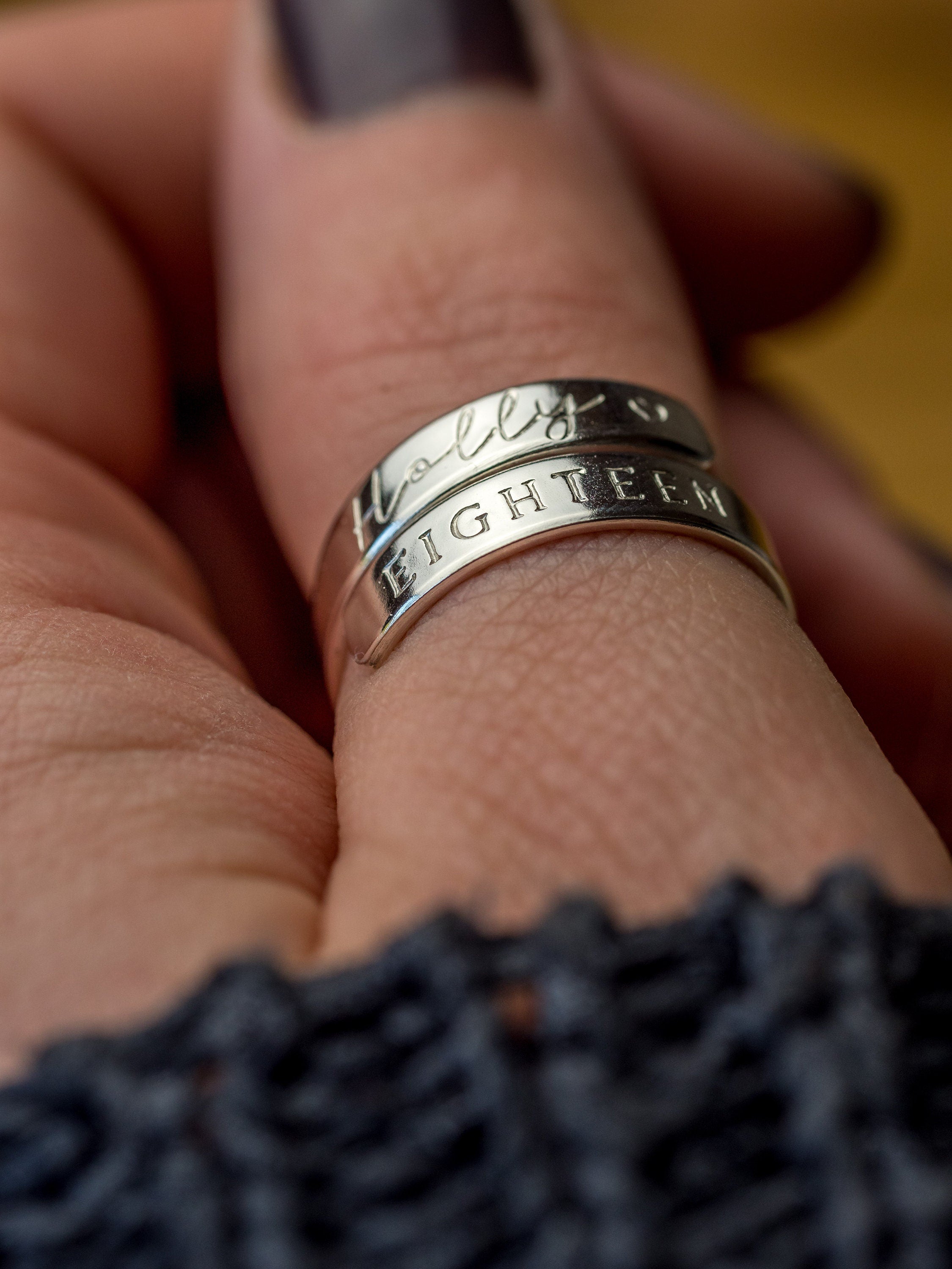 18th Birthday Sterling Silver wrap around adjustable ring