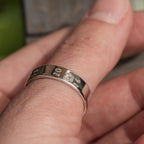 Mens Dates .925 Sterling Silver adjustable open ring