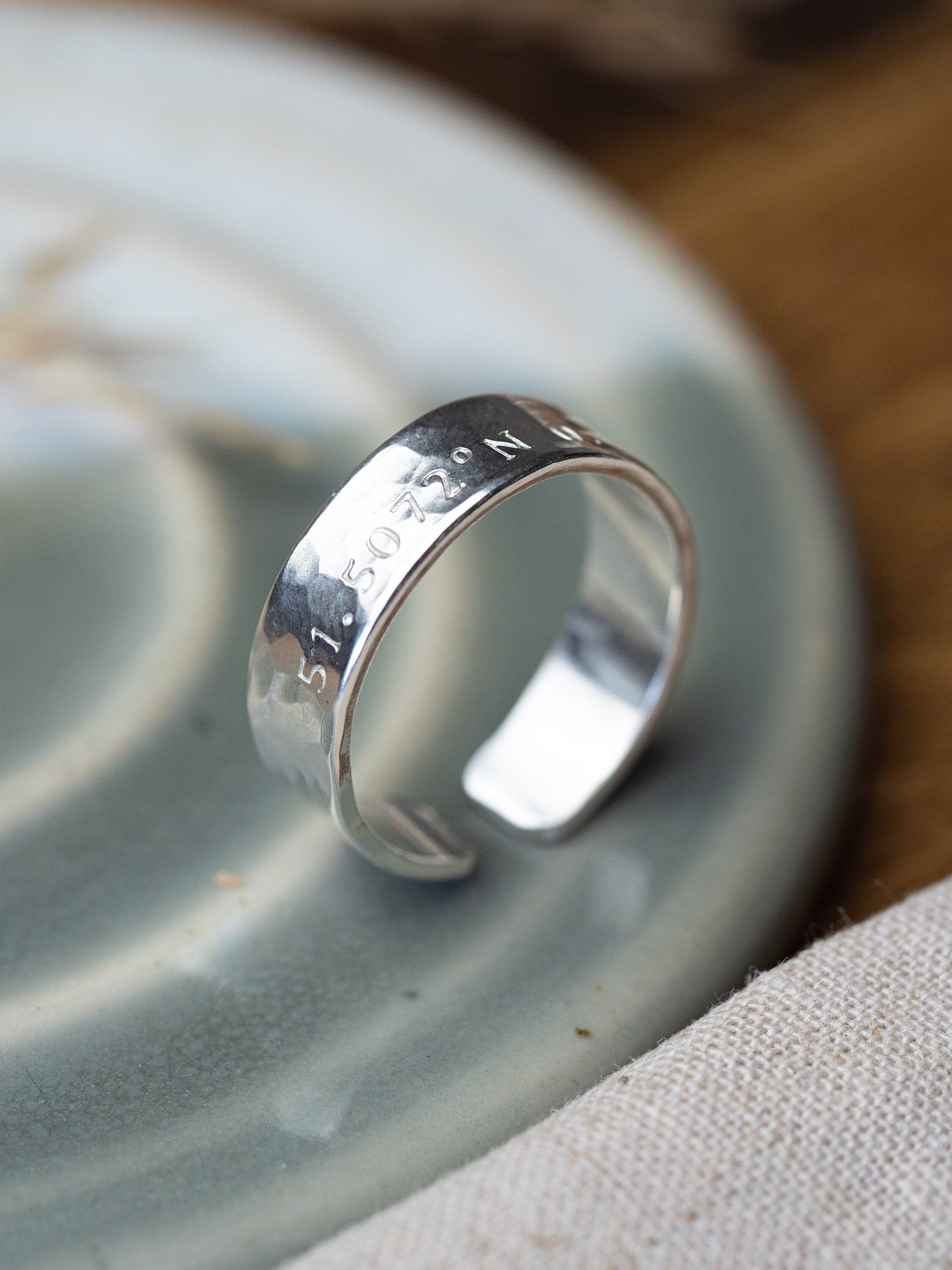 Coordinates Mens Sterling Silver adjustable open ring