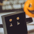 Sterling Silver witches hat studs earrings studs 925 halloween present gift  spooky