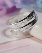 Just like a mum adjustable sterling silver wrap ring