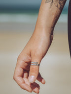 Name & Roman Numerals Sterling Silver Adjustable Wrap Ring