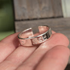 Mens Dates .925 Sterling Silver adjustable open ring
