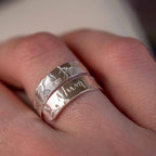 Mum Floral Design Sterling Silver Adjustable Wrap Ring