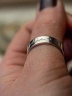 Single band Personalised Sterling Silver Adjustable Ring
