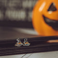 Sterling Silver witches hat studs earrings studs 925 halloween present gift  spooky