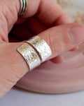 Chunky Hidden Message Sterling Silver Adjustable Wrap Ring