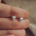 Valentines Sterling Silver Heart earrings studs 925 present gift Birthday for her mothers day friend real love girlfriend wife anniversary