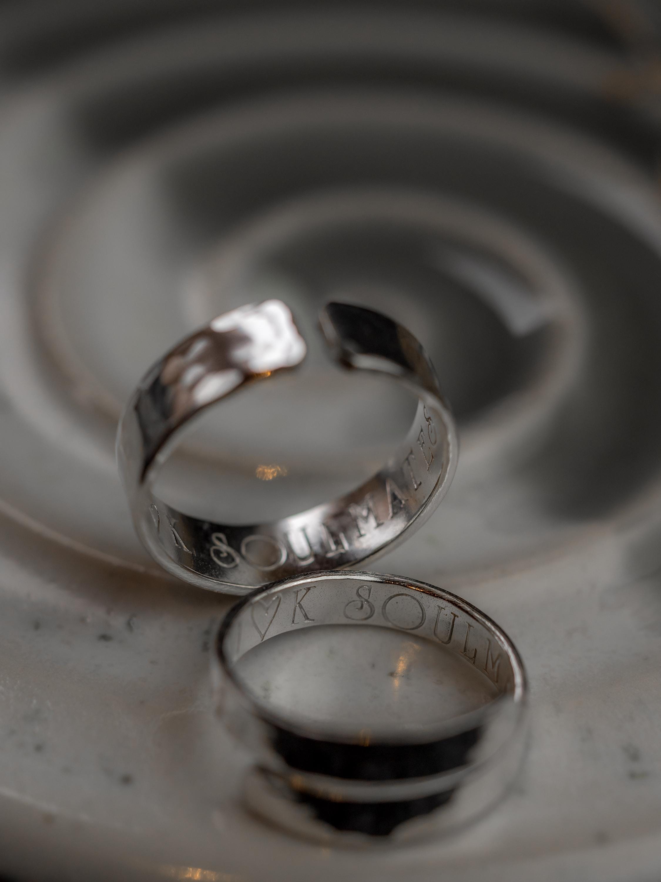 SOULMATES adjustable sterling silver wrap ring SET