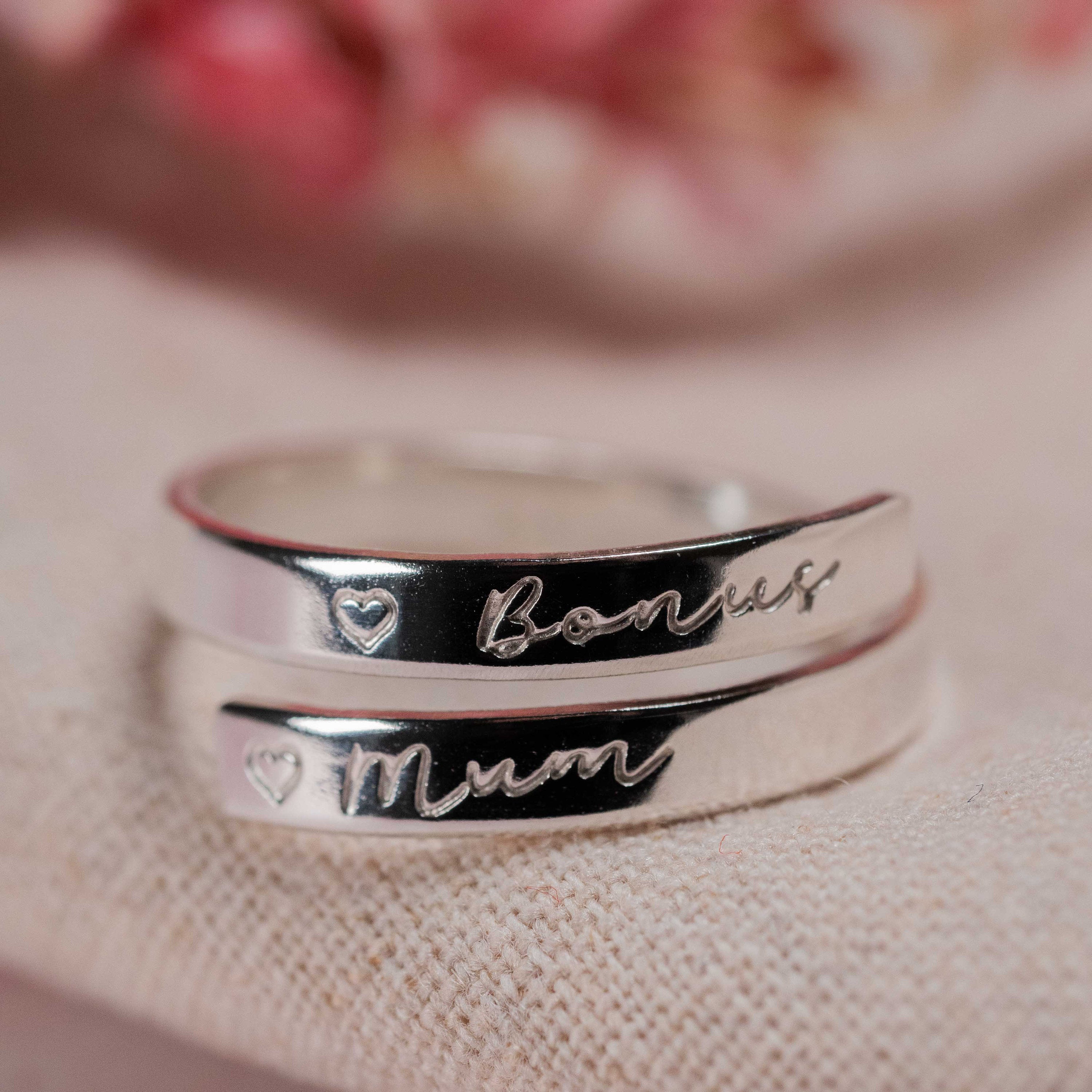 Bonus Mum Sterling Silver Adjustable Wrap Ring
