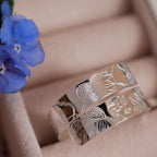 Floral Design Sterling Silver Adjustable Wrap Ring