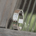 Mens Dates .925 Sterling Silver adjustable open ring