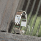 Mens Dates .925 Sterling Silver adjustable open ring