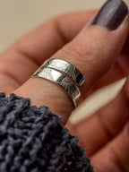 Echinacea Sterling Silver Adjustable Wrap Ring