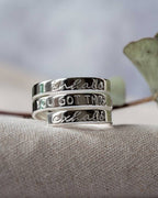 Inhale Exhale You Got This Sterling Silver Adjustable triple Wrap Ring