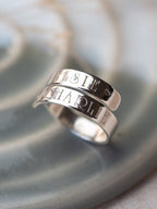 Personalised Sterling Silver Adjustable Wrap Ring