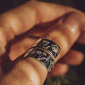 Sterling Silver chunky Wild Flowers adjustable wrap ring