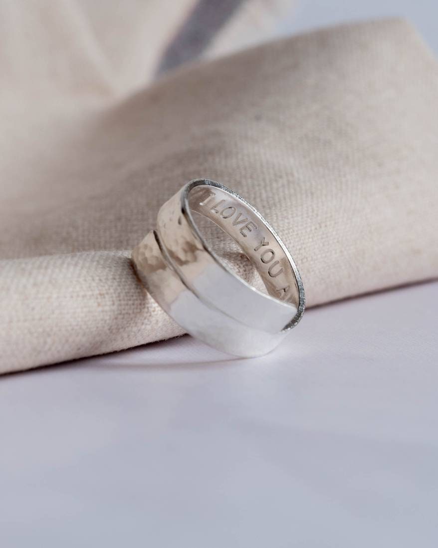 Secret Message Sterling Silver Adjustable Wrap Ring