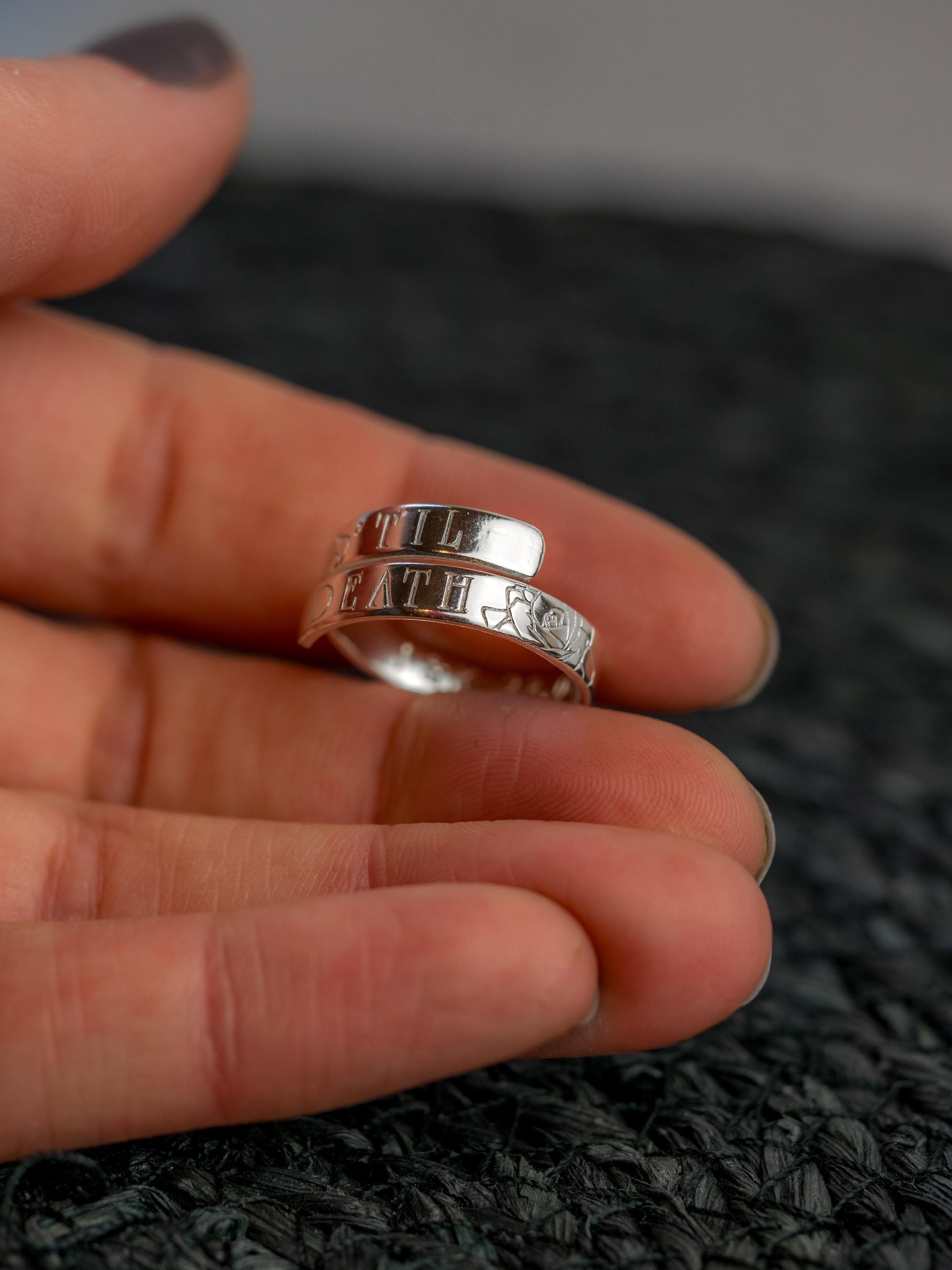 Til Death Sterling Silver Adjustable Wrap Ring