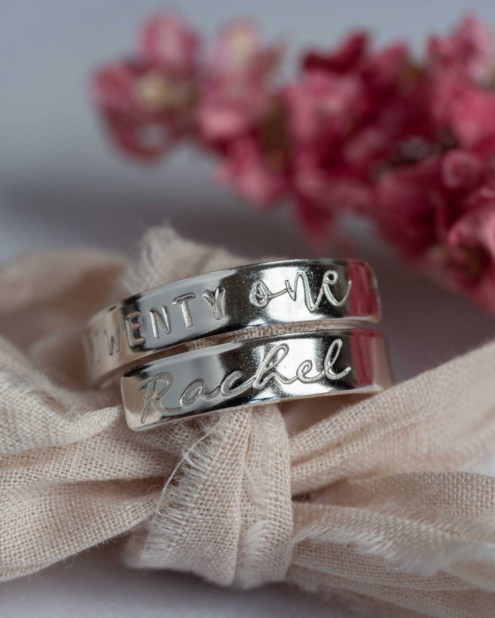 21st Birthday Sterling Silver Adjustable Wrap Ring