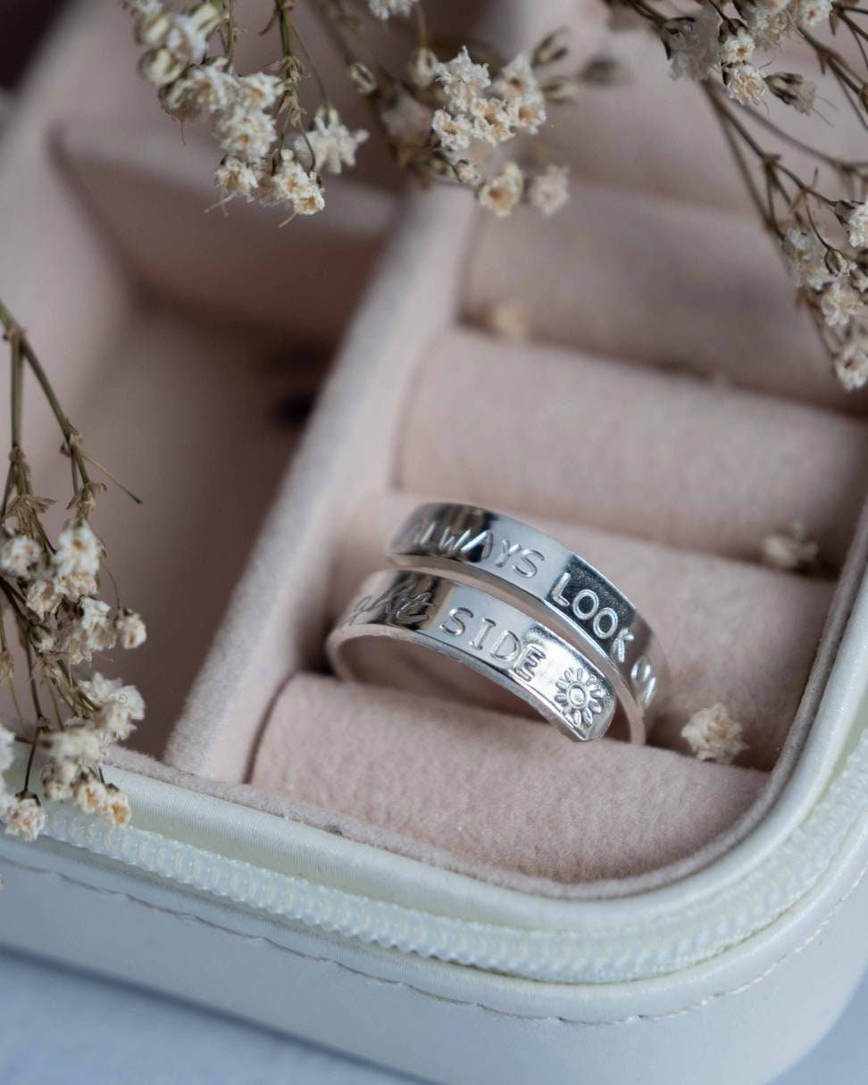 Always look on the bright side Sterling Silver adjustable wrap ring