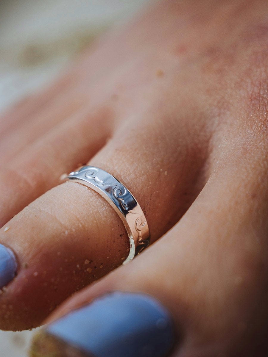 Toe Ring Sterling Silver hammered adjustable summer band 925 hand stamped mum ladies womens gift present birthday holiday cheese plant