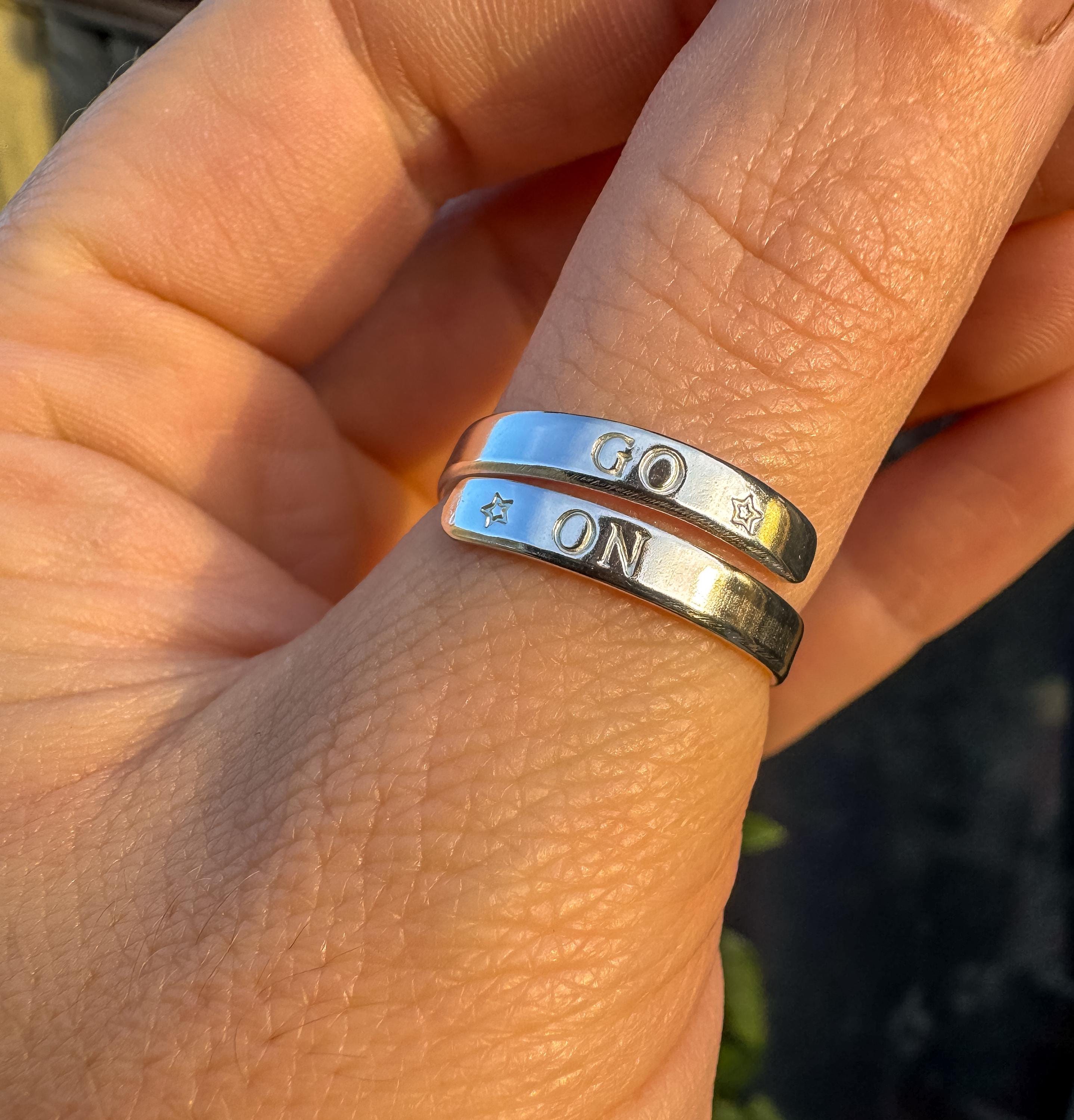 Go On Sterling Silver adjustable ring