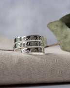 Inhale Exhale You Got This Sterling Silver Adjustable triple Wrap Ring