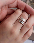 Girls Sterling Silver adjustable wrap ring personalised
