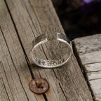 Mens secret message .925 Sterling Silver adjustable open ring