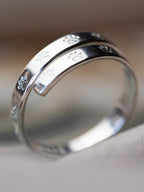 Paw Print Pet Name Sterling Silver Adjustable Wrap Ring