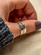 Echinacea Sterling Silver Adjustable Wrap Ring