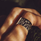 Wild Flowers Chunky Sterling Silver Adjustable Wrap Ring