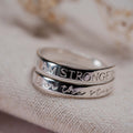 I am stronger than the storm Sterling Silver adjustable wrap ring