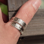Mens Roman Numerals .925 Sterling Silver adjustable wrap ring