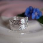Floral Design Sterling Silver Adjustable Wrap Ring