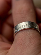 Coordinates Mens Sterling Silver adjustable open ring