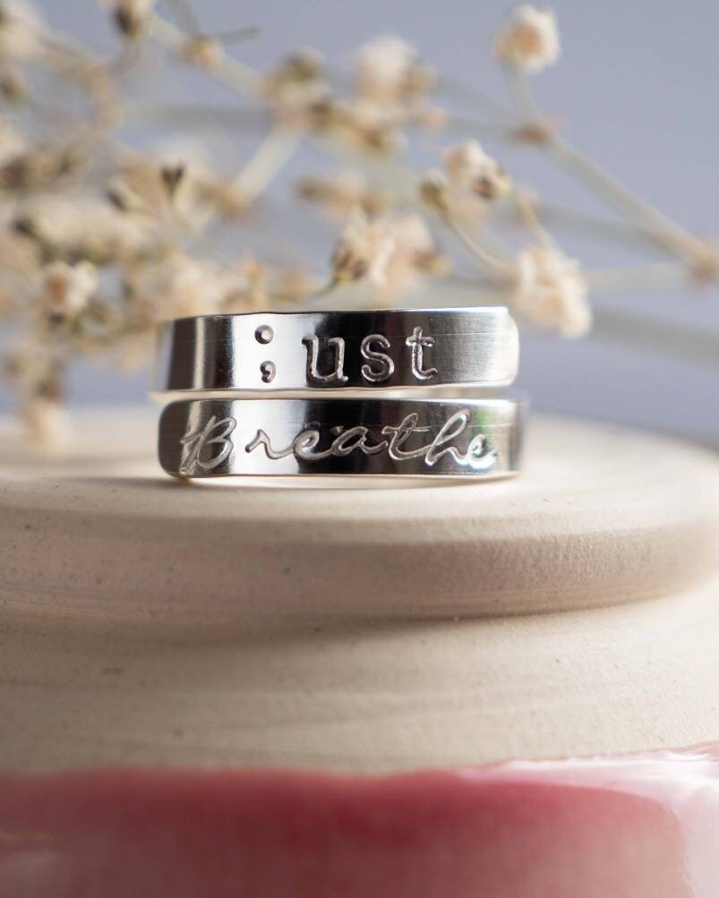 Just Breathe ; Sterling Silver adjustable wrap ring