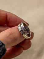 Heart Pattern Secret Message Sterling Silver Adjustable Wrap Ring