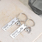 Mummy and Daddy of an angel keyring set remembrance in memory keepsake guardian baby still born footprints heart miscarriage baby loss