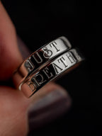 JUST BREATHE adjustable sterling silver wrap ring