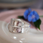 Floral Design Sterling Silver Adjustable Wrap Ring