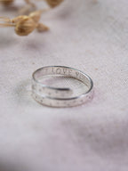 Secret Message Tiny Heart Sterling Silver Adjustable Wrap Ring