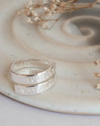 Forever in My Heart Remembrance Sterling Silver Adjustable Wrap Ring