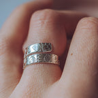 Spring Floral Sterling Silver Adjustable Wrap Ring