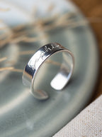 Single band Personalised Sterling Silver Adjustable Ring